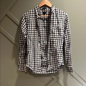 J. Crew Blue Checkered Casual Button Down Shirt